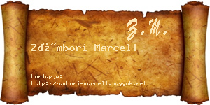 Zámbori Marcell névjegykártya